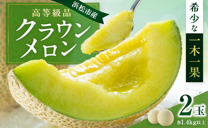 静岡県浜松市のふるさと納税 厳選 メロン クラウンメロン 山等級 1.4kg以上 2玉 フルーツ 果物 くだもの 高級フルーツ 高級果物 季節のフルーツ 季節の果物 旬のフルーツ 旬の果物 マスクメロン 青肉 めろん 静岡メロン 静岡 静岡県 浜松市 【配送不可：離島】