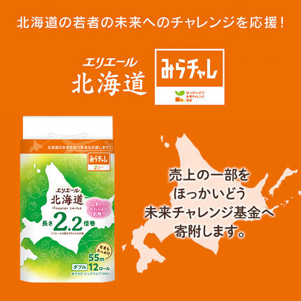 北海道赤平市のふるさと納税 【セゾン限定】エリエール 北海道 トイレット ダブル 55m 12ロール ×6パック なまらたっぷり 2.2倍巻 トイレットペーパー 大容量  防災 常備品 備蓄品 消耗品 日用品 生活必需品 送料無料 赤平市