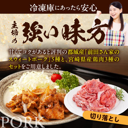 宮崎県都城市のふるさと納税 「前田さん家のスウィートポーク」&宮崎県産鶏肉バラエティ5.8kg_22-8904