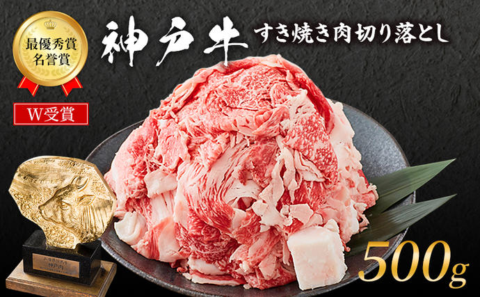 兵庫県加西市のふるさと納税 神戸牛 切落とし 250g×2P 計500g 神戸牛スライス 牛肉 肉 小分け