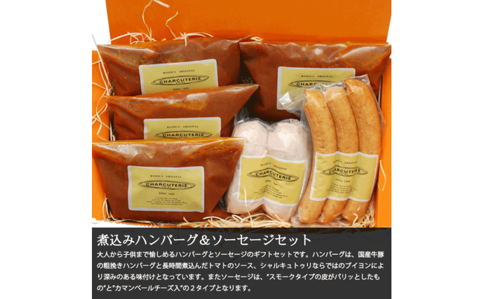 愛知県日進市のふるさと納税 煮込みハンバーグ＆ソーセージ セット ハンバーグ ソーセージ 肉 愛知 日進市 ※配送不可：離島