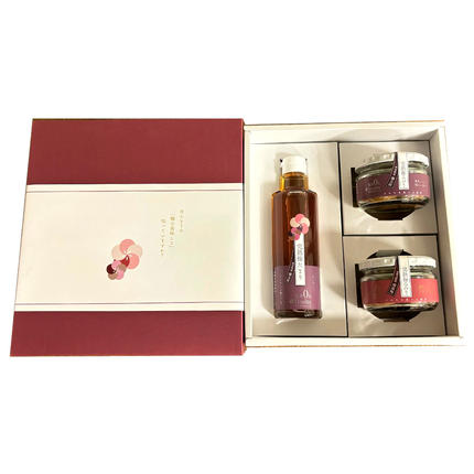 秋田県三種町のふるさと納税 完熟梅セット 藤五郎（完熟梅たまり275ml×1本＆完熟梅みのり100g×2個）梅エキス 梅干し 塩分ゼロ 梅ジュース ドリンク