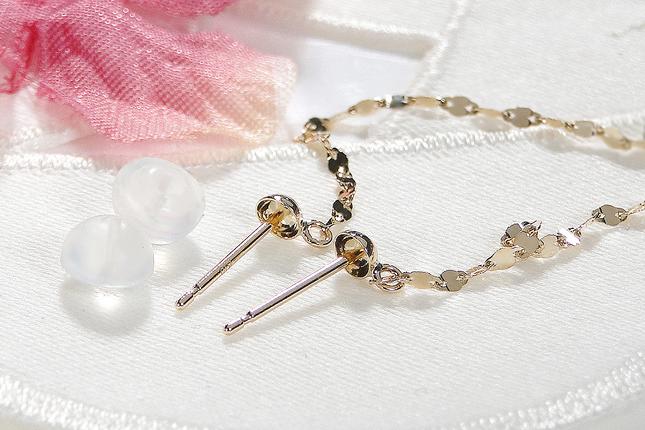 山梨県昭和町のふるさと納税 【K10YG】 エクレア チェーンピアス　EmP0019-10Y SWAV025