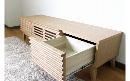 福岡県大木町のふるさと納税 【開梱・設置】アゼル 150cm テレビボード（ナチュラル）　AX001