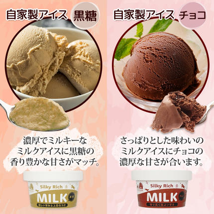 3225. 牧之瀬牧場 自家製アイス 2種 黒糖 チョコ 各3個 計6個 黒糖