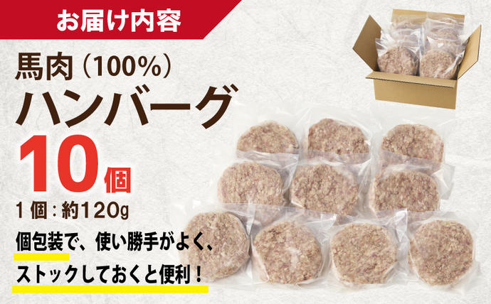 大阪府泉佐野市のふるさと納税 桜文 馬肉ハンバーグ 総量1.2kg（120g×10個） 個包装 005A658