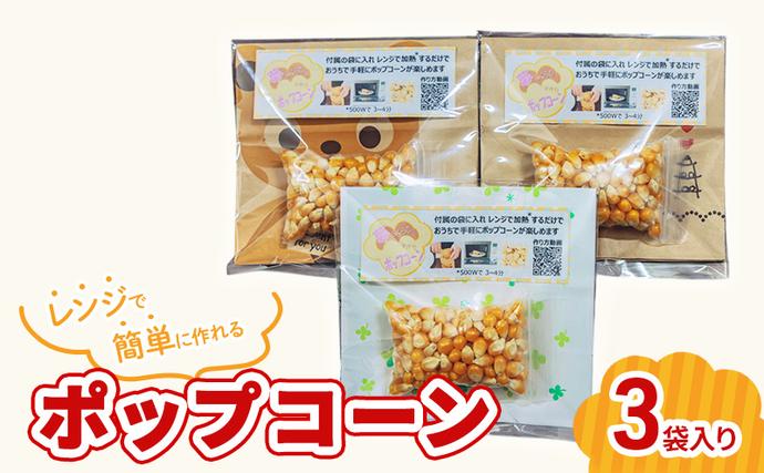 長野県小諸市のふるさと納税 レンジで作れるポップコーン　3袋入り　ポップコーン　種　簡単　手作り　おやつ　食育