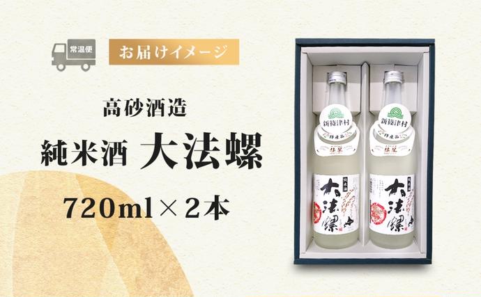 北海道新篠津村のふるさと納税 新篠津村産 「彗星」使用 純米酒 大法螺（おおぼら） 720ml 2本 淡麗 辛口 日本酒 酒 お酒 彗星 特産品 冷 常温 ぬる燗 アルコール プレゼント 贈り物 北海道 新篠津村