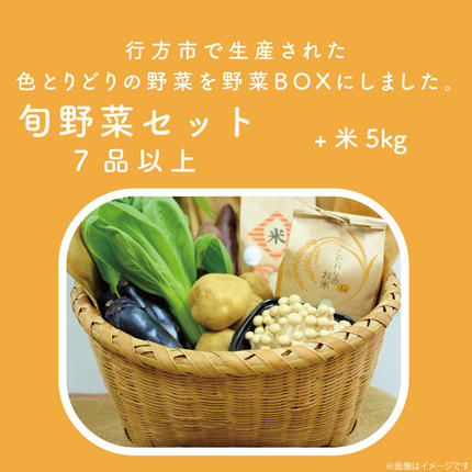 茨城県行方市のふるさと納税 野菜王国なめがたの旬野菜便(米 5kg入り)｜野菜 やさい 米 お米 旬 野菜セット セット 茨城県 行方市(CU-135)