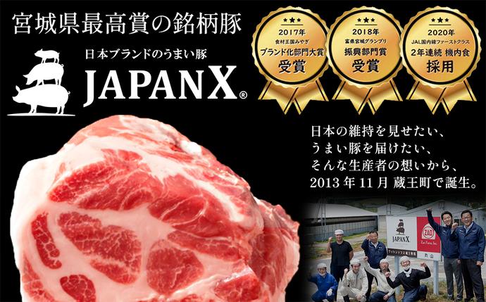 宮城県蔵王町のふるさと納税 【定期便3か月】JAPAN X5種スライスセット1.8kg 【真空パック・ロース・肩ロース・バラ・モモ・小間】　【04301-0550】