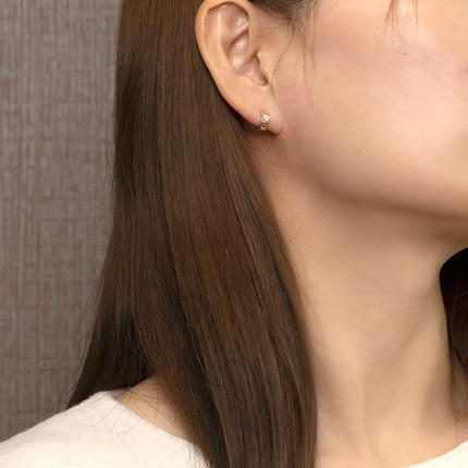 ピアリング 正規品 18金 プラチナ イヤリング メンズ ダイヤモンド