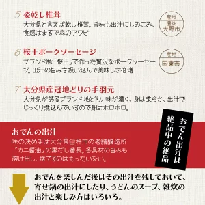 大分県国東市のふるさと納税 ＼テレビで紹介されました！／おおいたの味力集結!!おでん鍋/4パック計2.8kg _1309R