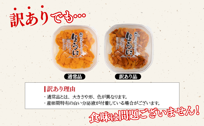 北海道伊達市のふるさと納税 訳あり 北海道 噴火湾産 塩水 バフンウニ 100g 1パック うに ウニ 雲丹 海鮮 海の幸 魚介類 ウニ丼 お寿司 濃厚 無添加 産地直送 お取り寄せ 山村水産 送料無料