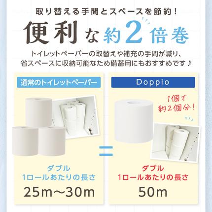 大阪府泉南市のふるさと納税 トイレットペーパー 72ロール 良い紙Doppio ダブル巻【配送不可地域：北海道・沖縄・離島】【60営業日以内に発送】【020D-010】