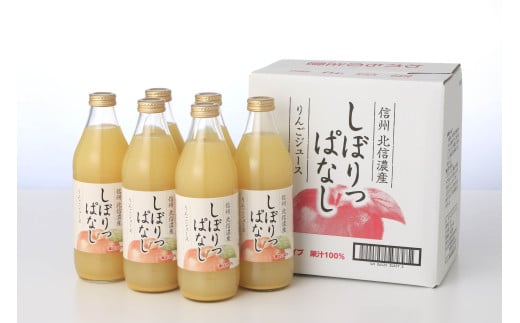 長野県千曲市のふるさと納税 信州産 りんごジュース 「しぼりっぱなし」 果汁100％ (1L×6本)｜ストレートジュース 信州 長野県 千曲市