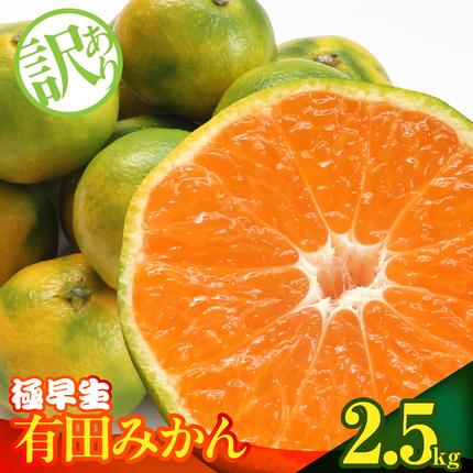 和歌山県湯浅町のふるさと納税 MK1085_訳あり【2026先行予約】 みかん 極早生 箱込 2.5kg ( 内容量 2.3kg ) サイズミックス 有田みかん 和歌山県産