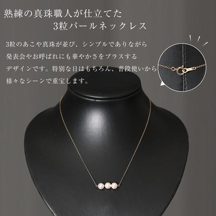 長崎県島原市のふるさと納税 BI393 Marycoco あこや本真珠 7mm 3粒 パールネックレス ケース付 [NK80-3g ネックレス パール 真珠 本真珠 アコヤ真珠 アコヤ本真珠 ジュエリー アクセサリー メアリーココ 長崎県 島原市 ]