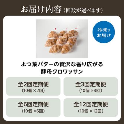 京都府木津川市のふるさと納税 【定期便】よつ葉バターの贅沢な香り広がる♪酵母クロワッサン１０個 選べる回数（2回・3回・6回・12回）