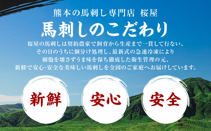 熊本県八代市のふるさと納税 【桜屋】【定期便6回】 新感覚！ 極薄スライス 「花びら馬刺し」 3種盛り300g（赤身 霜降り フタエゴ 各100g） 冷凍 盛り合わせ セット 馬刺し 馬肉 馬 肉 極薄 スライス 熊本名物 特産品