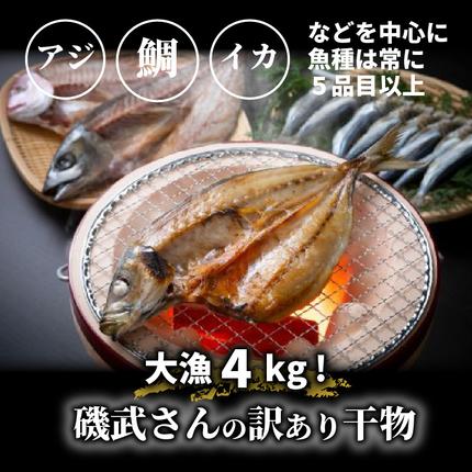 大分県国東市のふるさと納税 大漁4kg!磯武さんの訳あり干物_1021R