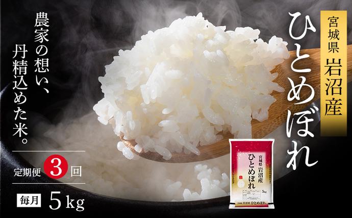 宮城県岩沼市のふるさと納税 【 令和7年産/ 3ヶ月連続定期便 】ひとめぼれ 5kg × 3回 岩沼産 白米 東北 宮城県産 宮城米