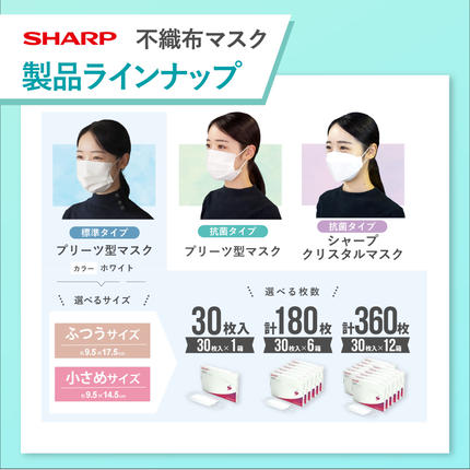 SH-05 シャープ製不織布マスク 【小さめサイズ】30枚入×6箱 / 三重県
