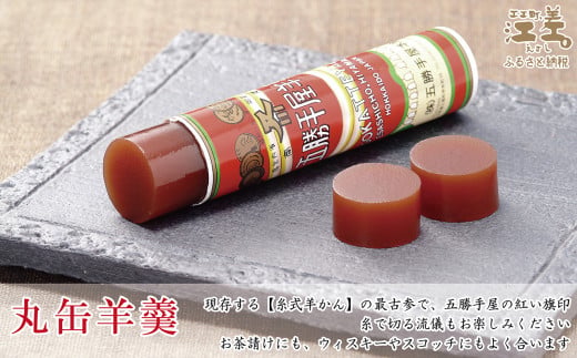 北海道江差町のふるさと納税 五勝手屋本舗 手作りもなか『ご勝手に』2本セット　丸缶羊羹ともなか皮のセット　自分で作るからサックサクの新鮮食感　金時豆のようかん　保存料不使用　五勝手屋羊羹の老舗　和菓子　銘菓　もなか　最中