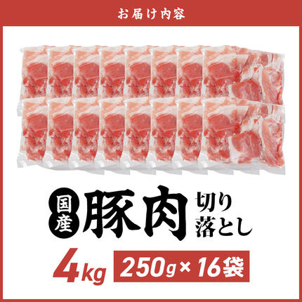 宮崎県都城市のふるさと納税 国産豚肉切り落とし4kgセット_MJ-3650