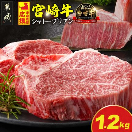 宮崎県都城市のふるさと納税 畜産農家応援! 宮崎牛シャトーブリアンステーキ150g×8枚_AP-N2-009-1200g