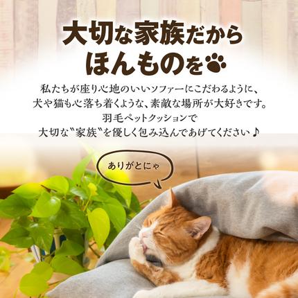 愛知県碧南市のふるさと納税 【ふとん屋が考えた】ドーム型 とろけるペット羽毛クッション 天然鉱石配合 犬 猫 ペットベッド ペットクッション 犬や猫が大好き!! H162-038