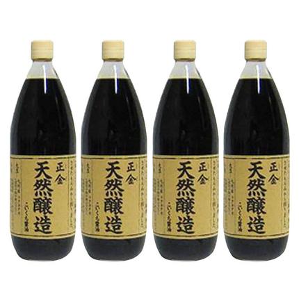 香川県土庄町のふるさと納税 小豆島 桶（こが）仕込 天然醸造醤油 正金醤油　　こいくち醤油 500ml　4本入