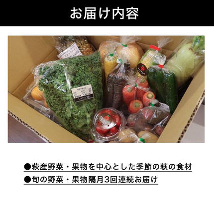 山口県萩市のふるさと納税 野菜ソムリエプロselect／萩・季節の食材定期便 隔月発送・3回コース
