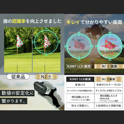 茨城県つくばみらい市のふるさと納税 NJ ± (ブラック) ゴルフ 距離計 レーザー距離計 小型 コンパクトサイズ ゴルフ 距離計測器 スロープモード ピンサーチ＋搭載 ハードケース付き [FE09-NT]