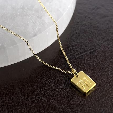 山梨県昭和町のふるさと納税 純金 24金 ペンダントトップ インゴット型 K24 イニシャル 刻印 プレート 鍛造 ネックレス 文字入れ 造幣局検定刻印 金 石なし シンプル 24k ジュエリー お守り プレゼント 人気 普段 使い SWAA256