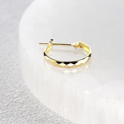山梨県昭和町のふるさと納税 18金 フープ ピアス 18k 片耳 フープピアス ゴールド カット イエローゴールドK18 18k 地金 ジュエリー シンプル 誕生日 プレゼント 記念日 人気 普段 使い SWAA284