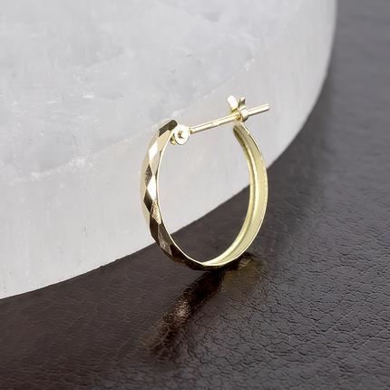 山梨県昭和町のふるさと納税 18金 フープ ピアス 18k 片耳 フープピアス ゴールド カット イエローゴールドK18 18k 地金 ジュエリー シンプル 誕生日 プレゼント 記念日 人気 普段 使い SWAA284
