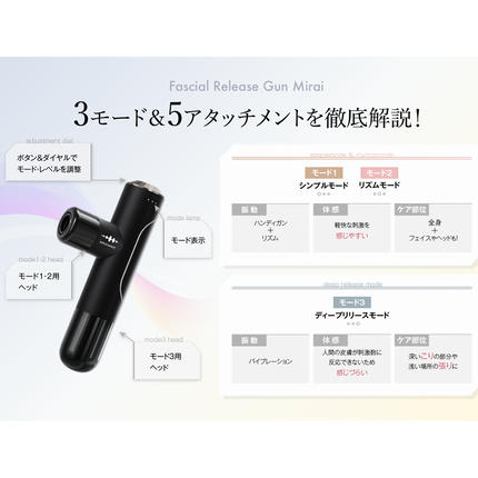 茨城県つくばみらい市のふるさと納税 WAVE WAVE Fascial Release Gun Mirai ( ディープブラック ) リリースガン 筋膜リリース セルフケア フェイスケア ボディケア リフレッシュ 頭皮 ボディ 筋肉 ハンディガン 振動マシン 電動 引き締め ほぐし マッサージ