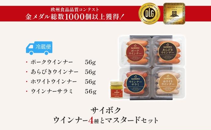 埼玉県日高市のふるさと納税 ウインナー4種とマスタードセット ギフト 贈り物 こだわり 豚肉 ゴールデンポーク 加工品 簡単調理 おつまみ おかず お弁当 朝食 定番 サイボク 埼玉県 日高市