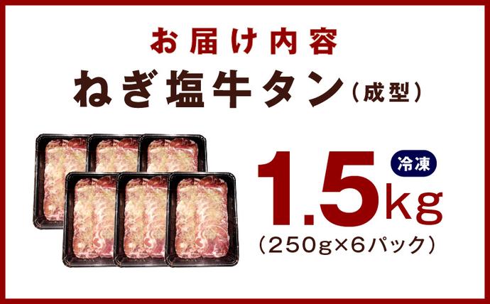 大阪府泉佐野市のふるさと納税 【1位獲得】牛たん 1.5kg ねぎ塩味 小分け 250g×6【成型 牛タン 牛肉 焼肉 BBQ 薄切り ぎゅうたん スライス 訳あり サイズ不揃い 圧倒的企業努力】 099H4048