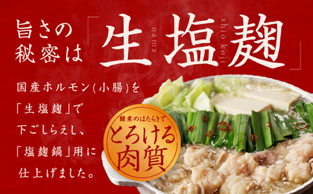 大阪府泉佐野市のふるさと納税 牛もつ鍋セット 12人前【国産 牛肉 ホルモン 塩こうじ スープ付き モツ 鍋 高評価 冷凍 鍋セット 簡単調理】 099H3151