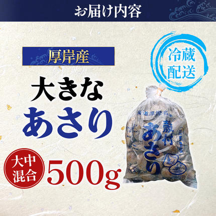 あさりさま 専用 北海道 厚岸産 あさり 500g×1パック (合計500g) 大中混合 アサリ 魚貝