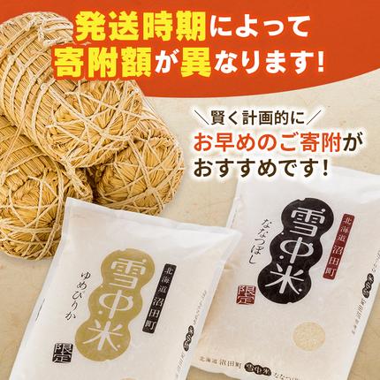 北海道沼田町のふるさと納税 【定期便4ヶ月】ななつぼし 精米 5kg（5kg×1袋） 5月発送開始 雪冷気 籾貯蔵 雪中米 北海道 nr-1462