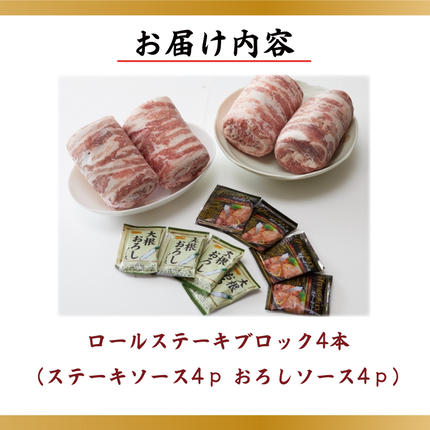茨城県行方市のふるさと納税 【2026年2月より順次発送】【田中農場のすずし豚】 ロールステーキ2kgセット｜肉 お肉 豚肉 ステーキ ロールステーキ すずし豚 ブランド 茨城県 行方市（M-2）