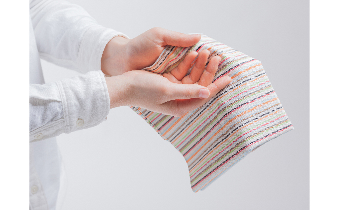 静岡県浜松市のふるさと納税 【遠州綿紬】はんかち2枚&エコバッグ　赤系 日用品