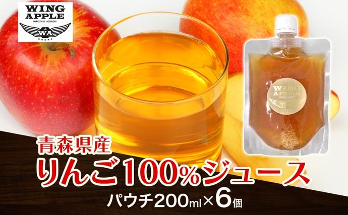 りんごジュース パウチ 6個セット 林檎 りんご リンゴジュース 朝食