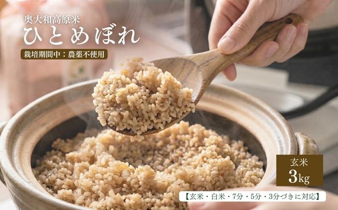 奈良県宇陀市のふるさと納税 【令和8年産】 ひとめぼれ 低農薬栽培 3kg｜玄米・分づき・白米｜単発 / 低農薬 お米 こめ コメ 米 定期便 国産 おにぎり 新米 玄米 一等米 農家やまおか 奈良県 宇陀市 ふるさと納税