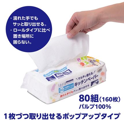 静岡県富士宮市のふるさと納税 0011-107-01 マスコー製紙 SOFIA TACH pure キッチンペーパー 80組×30個