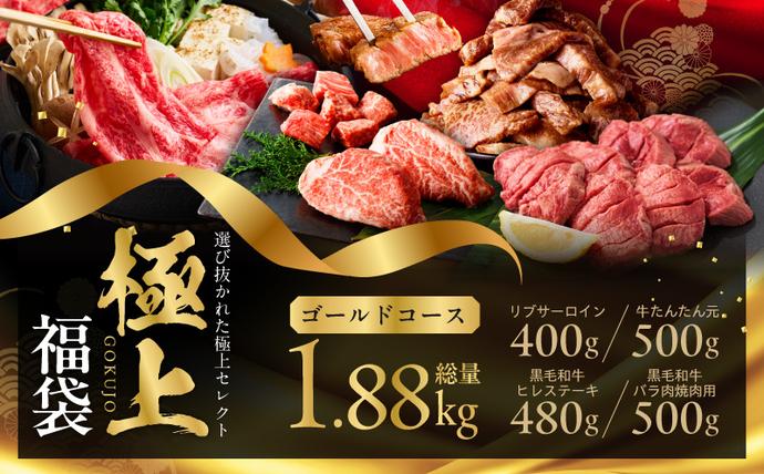大阪府泉佐野市のふるさと納税 極上福袋 ゴールドコース 5種 1.8kg以上【牛肉 ステーキ 牛タン 焼肉 しゃぶしゃぶ すき焼き 氷温熟成×極味付け】 mrz0338