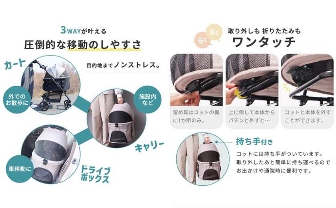 兵庫県小野市のふるさと納税 ペットカート WANGO(ワンゴ) ベーシック 選べるカラー ペットバギー ドッグカート ペットキャリー ペットキャリーカート ペット 犬 小型犬 中型犬 猫 カート 犬カート 分離型 折りたたみ コンパクト ペット用品 兵庫 兵庫県 小野市