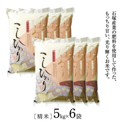 茨城県桜川市のふるさと納税 【 6ヶ月 定期便 】【 令和7年産 】 コシヒカリ 精米 5kg × 6回 ( 合計 30kg )（茨城県共通返礼品かすみがうら市）米 ごはん もっちり 甘い コメ お米 白米 銘柄米 [EX018sa]